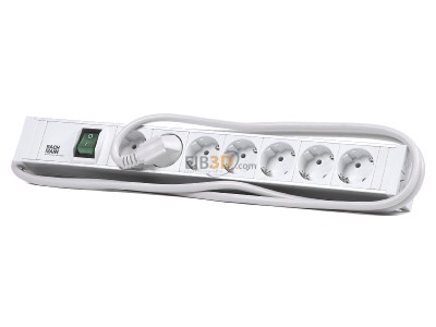 Front view Bachmann 333.000 19-inch power strip, multiple socket 7-pin 1.5U, 7x Schuko and switch, 
