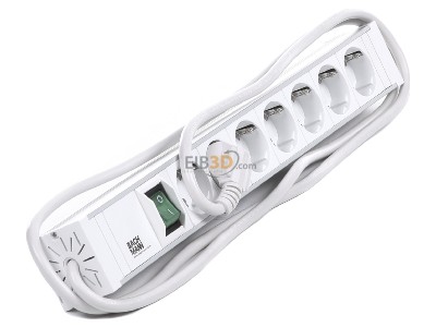 View top left Bachmann 333.000 19-inch power strip, multiple socket 7-pin 1.5U, 7x Schuko and switch, 
