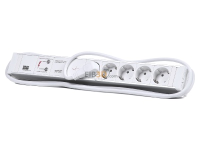 Front view Bachmann 333.002 19 inch power strip, multiple socket 5-fold 1,5HE 5-fold Schuko 1x full device protection, 
