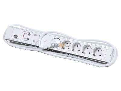 View up front Bachmann 333.002 19 inch power strip, multiple socket 5-fold 1,5HE 5-fold Schuko 1x full device protection, 
