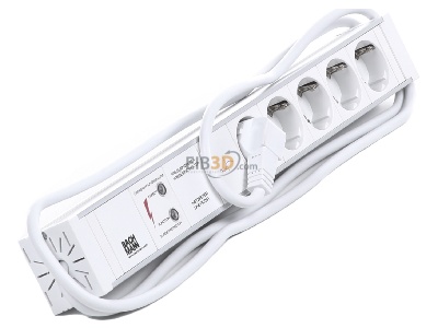 View top left Bachmann 333.002 19 inch power strip, multiple socket 5-fold 1,5HE 5-fold Schuko 1x full device protection, 
