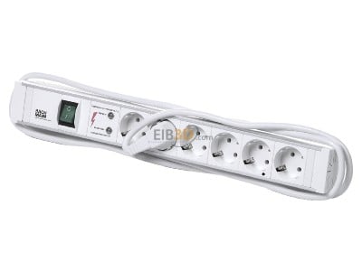 View up front Bachmann 333.005 19-inch power strip, multiple socket 6-pin 1.5U, overvoltage protection and switch, 
