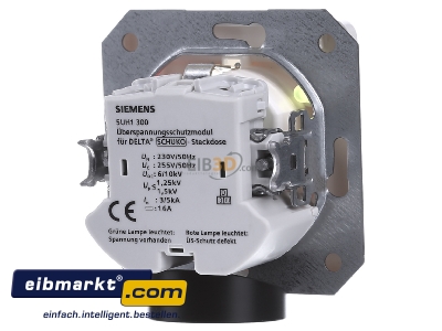 Back view Siemens Indus.Sector 5UB1486 Socket outlet protective contact white
