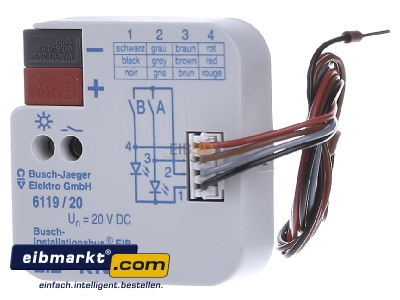 Front view Busch-Jaeger 6119/20 Binary input for bus system 2-ch
