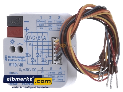 Front view Busch-Jaeger 6119/40 Binary input for bus system 4-ch
