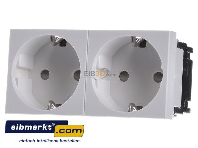 Frontansicht Peha D 6212.02 EMS SI SCHUKO-Steckdose 2-fach ws 16A 250V 2-pol. 