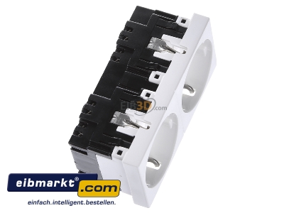 Ansicht oben links Peha D 6212.02 EMS SI SCHUKO-Steckdose 2-fach ws 16A 250V 2-pol. 