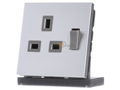 Frontansicht Jung AL 3171 Abschaltbare Steckdose alu 13A 250V 2-pol.u.E 