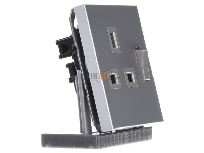 Ansicht links Jung AL 3171 Abschaltbare Steckdose alu 13A 250V 2-pol.u.E 