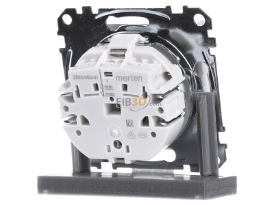 Ansicht hinten Merten MEG2302-0319 SCHUKO-Steckdose pws/gl mit Schriftfeld 