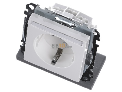Ansicht oben vorne Merten MEG2302-0319 SCHUKO-Steckdose pws/gl mit Schriftfeld 