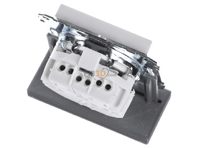 Ansicht oben hinten Merten MEG2302-0319 SCHUKO-Steckdose pws/gl mit Schriftfeld 