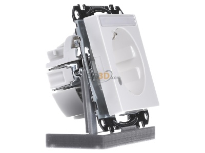 Ansicht links Merten MEG2303-0319 SCHUKO-Steckdose pws Ko.Licht Schriftfeld 