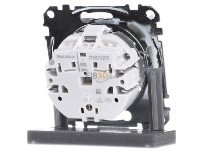 Ansicht hinten Merten MEG2303-0319 SCHUKO-Steckdose pws Ko.Licht Schriftfeld 
