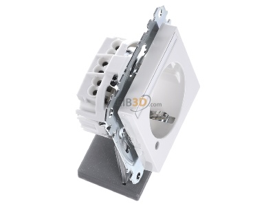 Ansicht oben links Merten MEG2303-0319 SCHUKO-Steckdose pws Ko.Licht Schriftfeld 