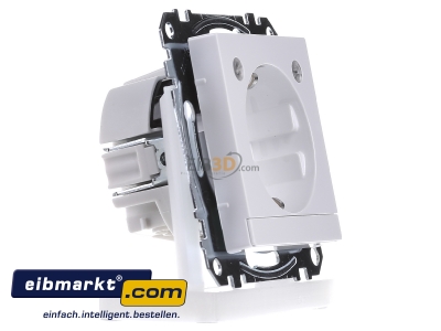 Ansicht links Merten MEG2304-0325 SCHUKO-Steckdose aws/gl Lichtausl.LED-Bel. 