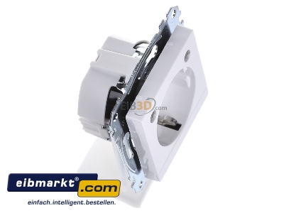 Ansicht oben links Merten MEG2304-0325 SCHUKO-Steckdose aws/gl Lichtausl.LED-Bel. 