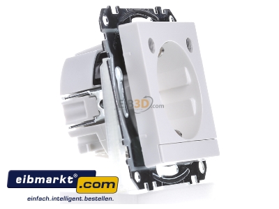 Ansicht links Merten MEG2304-0419 SCHUKO-Steckdose pws Lichtausl.LED-Bel. 