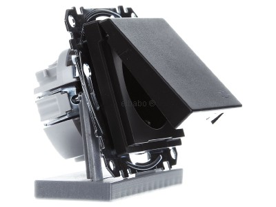 Ansicht links Merten MEG2310-0414 SCHUKO-Steckdose anth Klappdeckel 