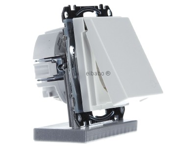 Ansicht links Merten MEG2310-0419 SCHUKO-Steckdose pws Klappdeckel 