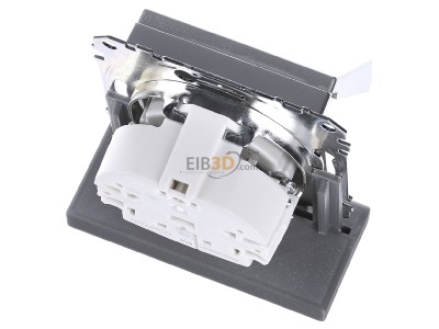 Ansicht oben hinten Merten MEG2310-0460 SCHUKO-Steckdose alu Klappdeckel 