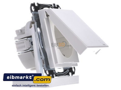 Ansicht links Merten MEG2314-0319 SCHUKO-Steckdose pws Klappdeckel IP44 