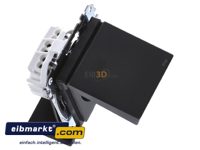 Ansicht oben links Merten MEG2314-0414 SCHUKO-Steckdose anth Klappdeckel IP44 