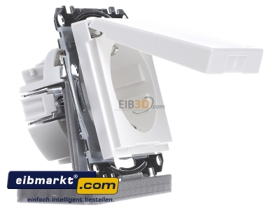Ansicht links Merten MEG2314-0419 SCHUKO-Steckdose pws Klappdeckel IP44 