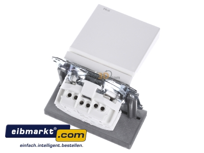 Ansicht oben hinten Merten MEG2314-0419 SCHUKO-Steckdose pws Klappdeckel IP44 