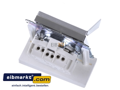 Ansicht oben hinten Merten MEG2314-0460 SCHUKO-Steckdose alu Klappdeckel IP44 