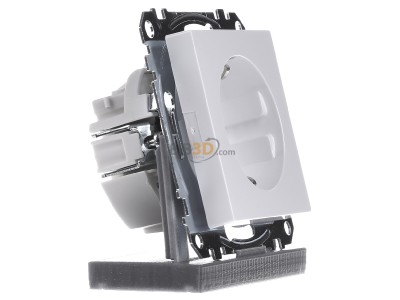 Ansicht links Merten MEG2400-0325 SCHUKO-Steckdose aws/gl BRS Schraub-Liftkl. 