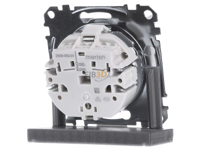 Ansicht hinten Merten MEG2400-0325 SCHUKO-Steckdose aws/gl BRS Schraub-Liftkl. 