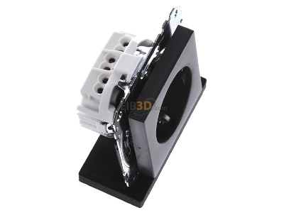 Ansicht oben links Merten MEG2400-0414 SCHUKO-Steckdose anth BRS Schraub-Liftkl. 