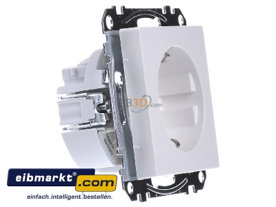 Ansicht links Merten MEG2401-0419 SCHUKO-Steckdose pws Schraub-Liftklemme 