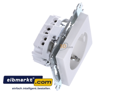 Ansicht oben links Merten MEG2401-0419 SCHUKO-Steckdose pws Schraub-Liftklemme 