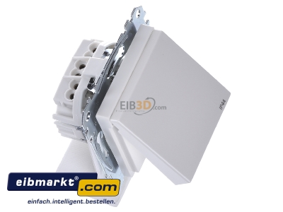 Ansicht oben links Merten MEG2414-0319 SCHUKO-Steckdose pws/gl m.Klappdeckel IP44 
