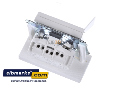 Ansicht oben hinten Merten MEG2414-0319 SCHUKO-Steckdose pws/gl m.Klappdeckel IP44 