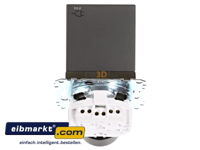 Ansicht oben hinten Merten MEG2414-0414 SCHUKO-Steckdose anth m.Klappdeckel IP44 