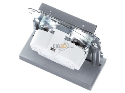 Ansicht oben hinten Merten MEG2500-0460 Steckdose alu Schutzk.stift BRS 