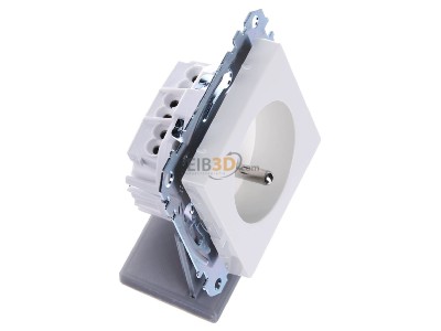 Ansicht oben links Merten MEG2600-0319 Steckdose pws/gl Schuko.stift BRS 