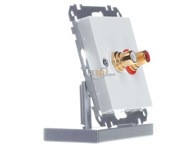 Ansicht links Merten MEG4350-0319 Steckdose pws/gl f�r Audio Anschluss 