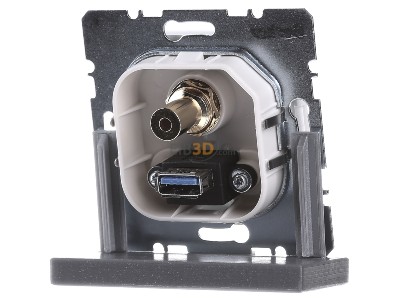 Ansicht hinten Berker 3315391909 Steckdose USB/3,5mm Audio polarwei matt 
