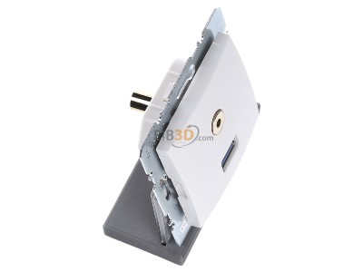 Ansicht oben links Berker 3315391909 Steckdose USB/3,5mm Audio polarwei matt 