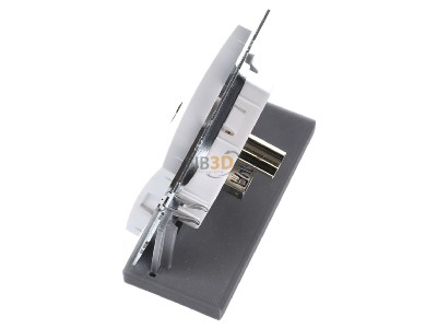 Ansicht oben rechts Berker 3315391909 Steckdose USB/3,5mm Audio polarwei matt 