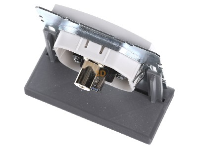 Ansicht oben hinten Berker 3315391909 Steckdose USB/3,5mm Audio polarwei matt 