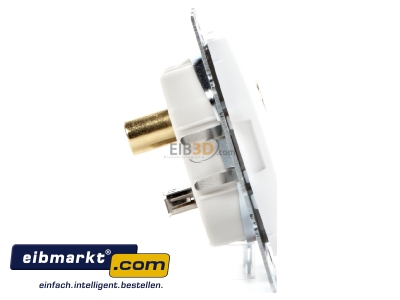 Ansicht links Steckdose USB/3,5mm Audio polarwei glnzend 3315398989 Berker 3315398989