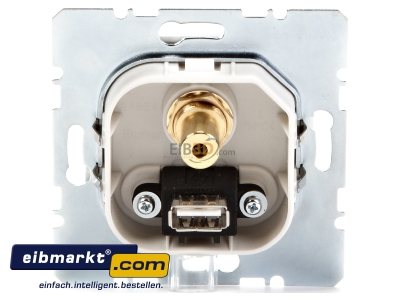 Ansicht hinten Steckdose USB/3,5mm Audio polarwei glnzend 3315398989 Berker 3315398989