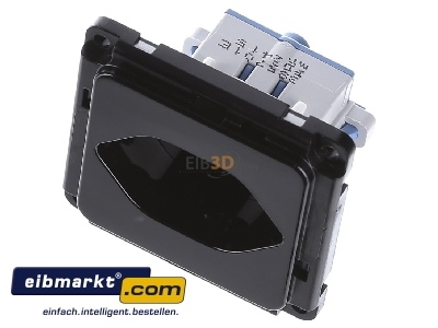 Ansicht oben vorne Peha D 6771.19 CH SI Steckdose Schweiz SEV EB,erh.Berhrs., sw 