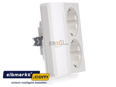 Ansicht links Peha D 80.6512 SI W Steckdose SCHUKO 2f,erh.Berhrs., ws 