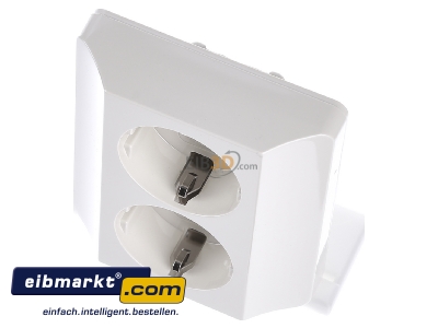 Ansicht oben vorne Peha D 80.6512 SI W Steckdose SCHUKO 2f,erh.Berhrs., ws 